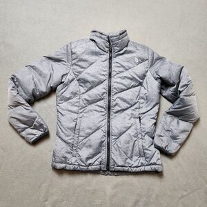 The North Face Down Filled Gray Puffer Jacket Sz Med